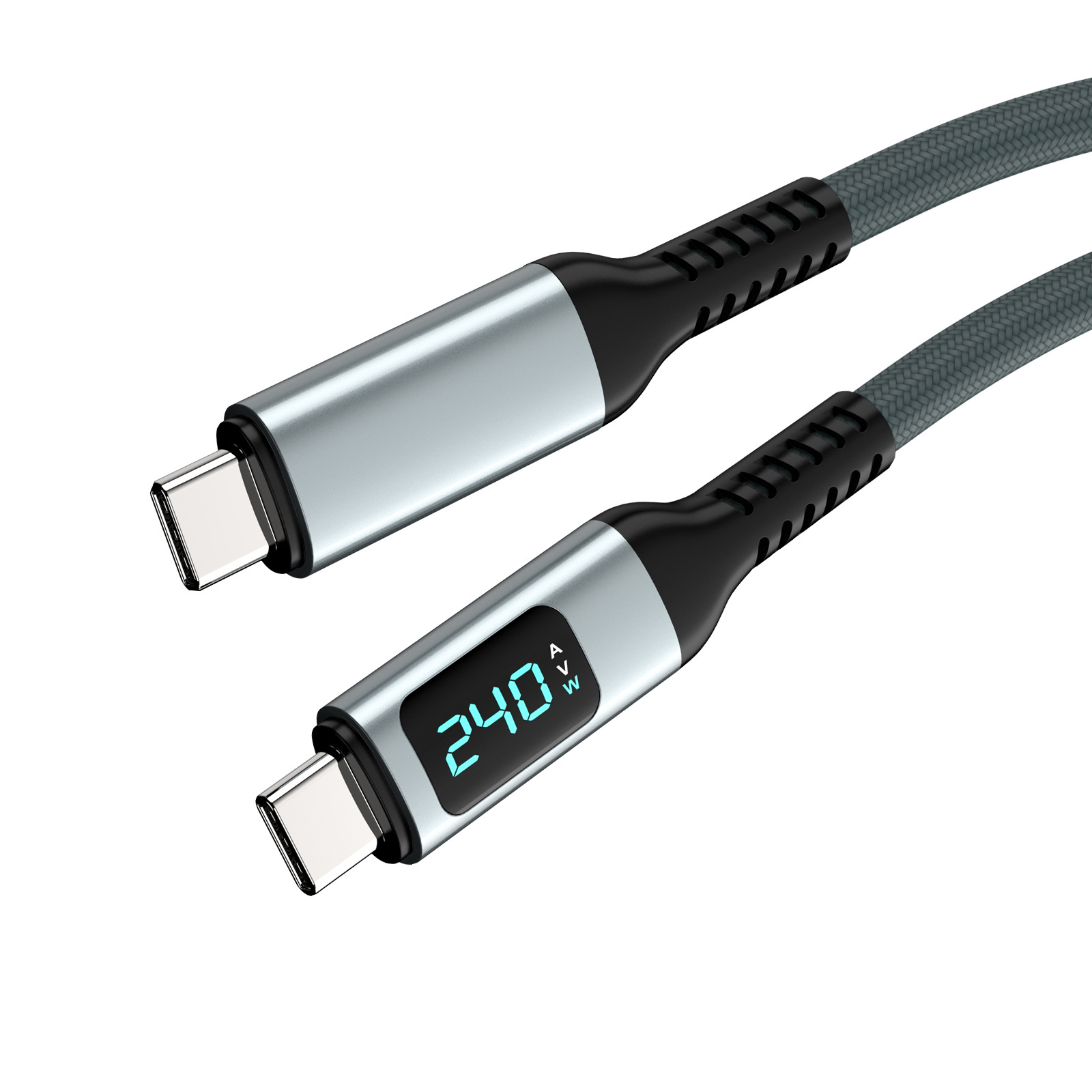 240W Thunderbolt 4 40Gbps USB4 C 8K Video PD Type C Cable LCD Display Nylon Metal Braid Hard Disk Thunderbolt 4 USB C Cable