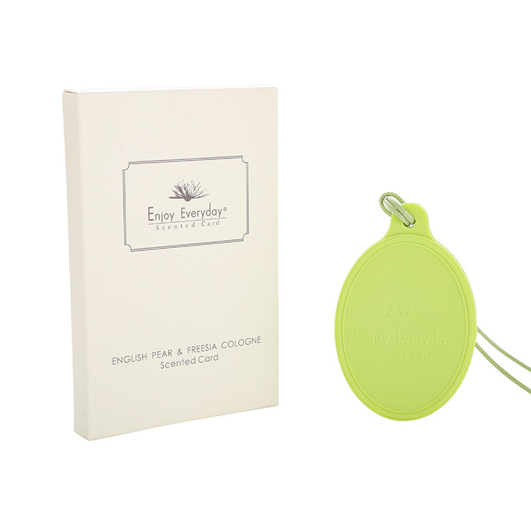 Eco-friendly Plastic Perfume Card Custom Logo&Shape Various Scents Hanging Car Air Freshener Long Lasting Scented Rubber Card