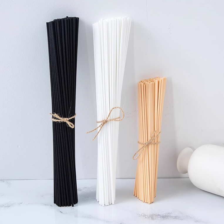 Glue Free Polyester Fiber Synthetic Diffus Stick Custom Size 3mm 4mm 5mm White Black Natural Rattan Reed Sticks