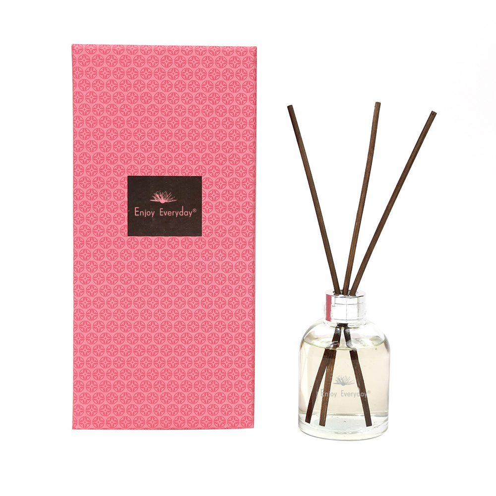 Gift package home clear glass bottle fragrance aroma diffuser natural rattan stick perfume custom scents reed diffuser