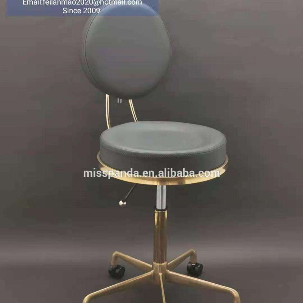 European US Hair Salon Beauty Furniture Height Adjustable Good Quality SPA Manicure Saddle Stool Chair With Backrest