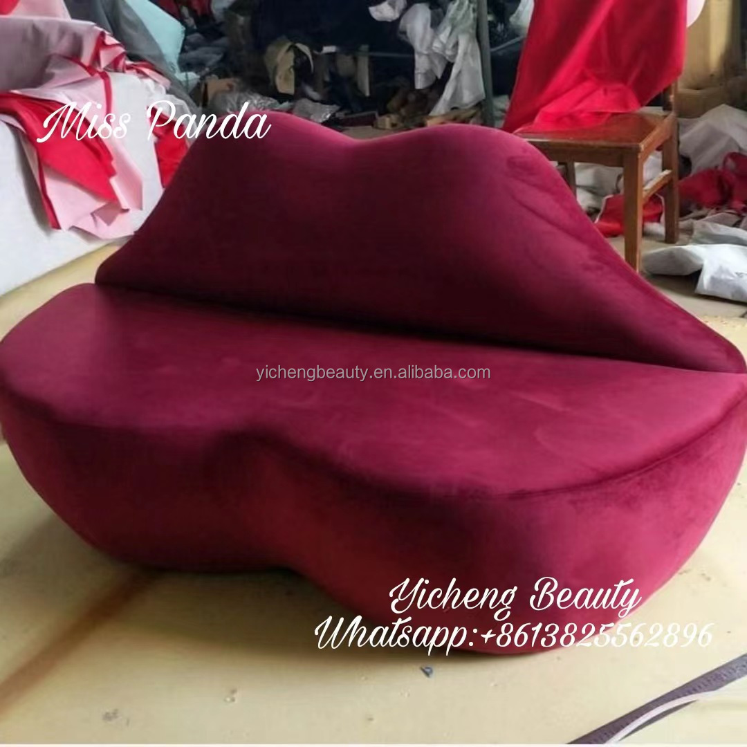 Modern Two Seater home furniture living room couch  hot red lip sexy flaming kiss shaped sofa made in China for sale