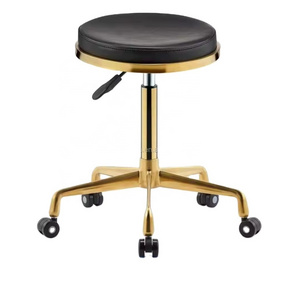 Gold hairdresser stool chair for hair salon beauty pink esthetician stylist salon chair furniture