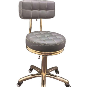 European US Hair Salon Beauty Furniture Height Adjustable Good Quality SPA Manicure Saddle Stool Chair With Backrest