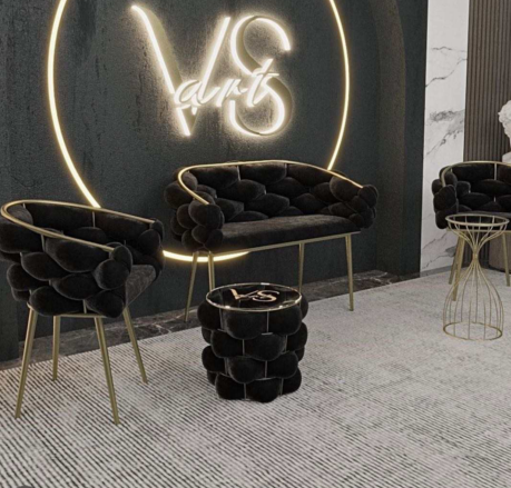 Yicheng Beauty Waiting Chair living Room Sofas Salon Furniture Luxury Beauty Salon Waiting Area Barber Shop Reception Sofa