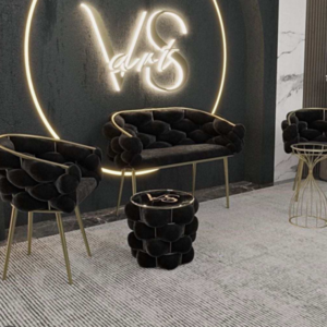 Yicheng Beauty Waiting Chair living Room Sofas Salon Furniture Luxury Beauty Salon Waiting Area Barber Shop Reception Sofa