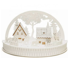 CE Certification 9 LED Light Warm White Christmas Arch Village Scene Ornament Decoration