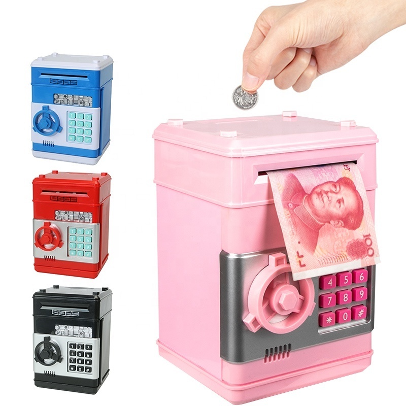 Mini Electronic Piggy Bank Toy Safe Money Box Kids Digital Coins Cash Saving Safe Atm piggy bank