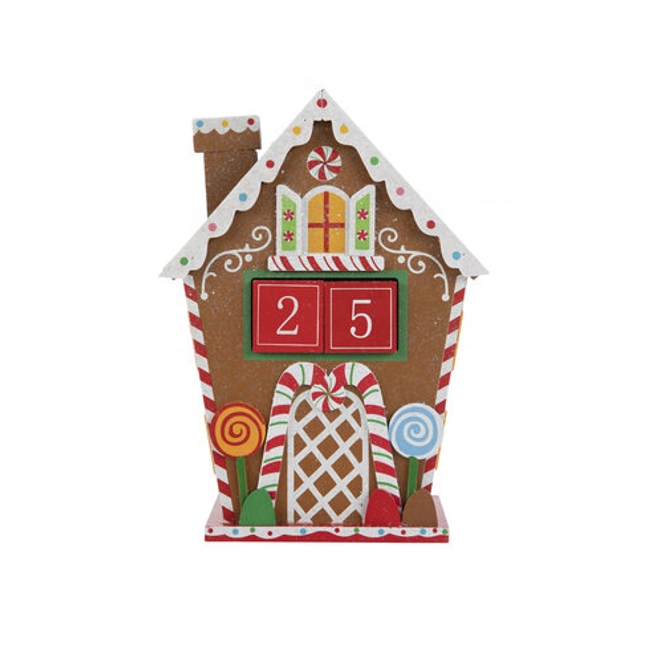 MDF gingerbread house design with candy Gingerbread House Wood Christmas Countdown  calendar ornament