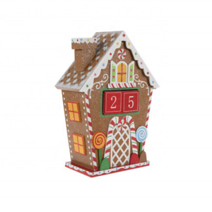 MDF gingerbread house design with candy Gingerbread House Wood Christmas Countdown  calendar ornament