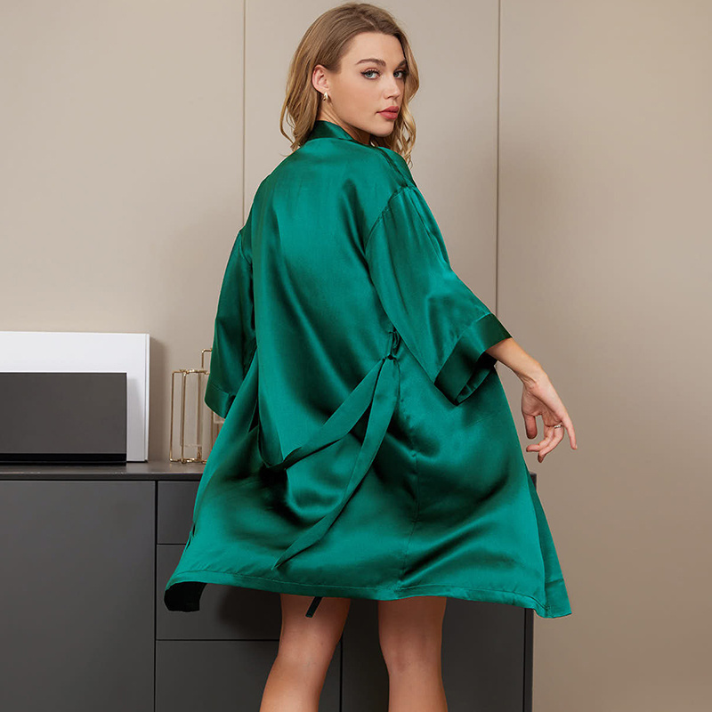 Wholesale Women Silk Satin Kimono Robe with Nightdress Sets Pajamas Sets Polyester Women's Clothing Summer Women Winter Clothes