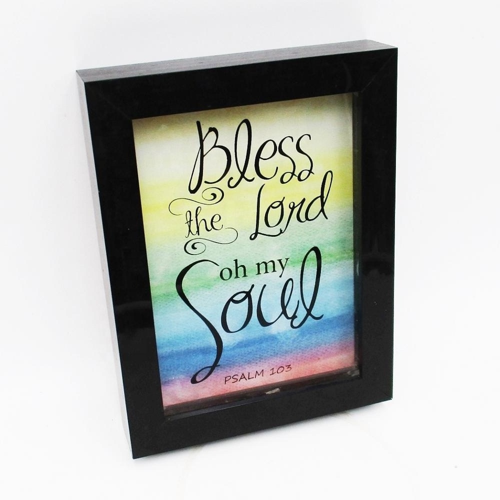 High Quality Religious Christian Products Wooden Wall Frame with Glass Sign Sayings ad PSALM for Wall Hanging Decoration