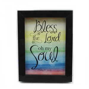 High Quality Religious Christian Products Wooden Wall Frame with Glass Sign Sayings ad PSALM for Wall Hanging Decoration