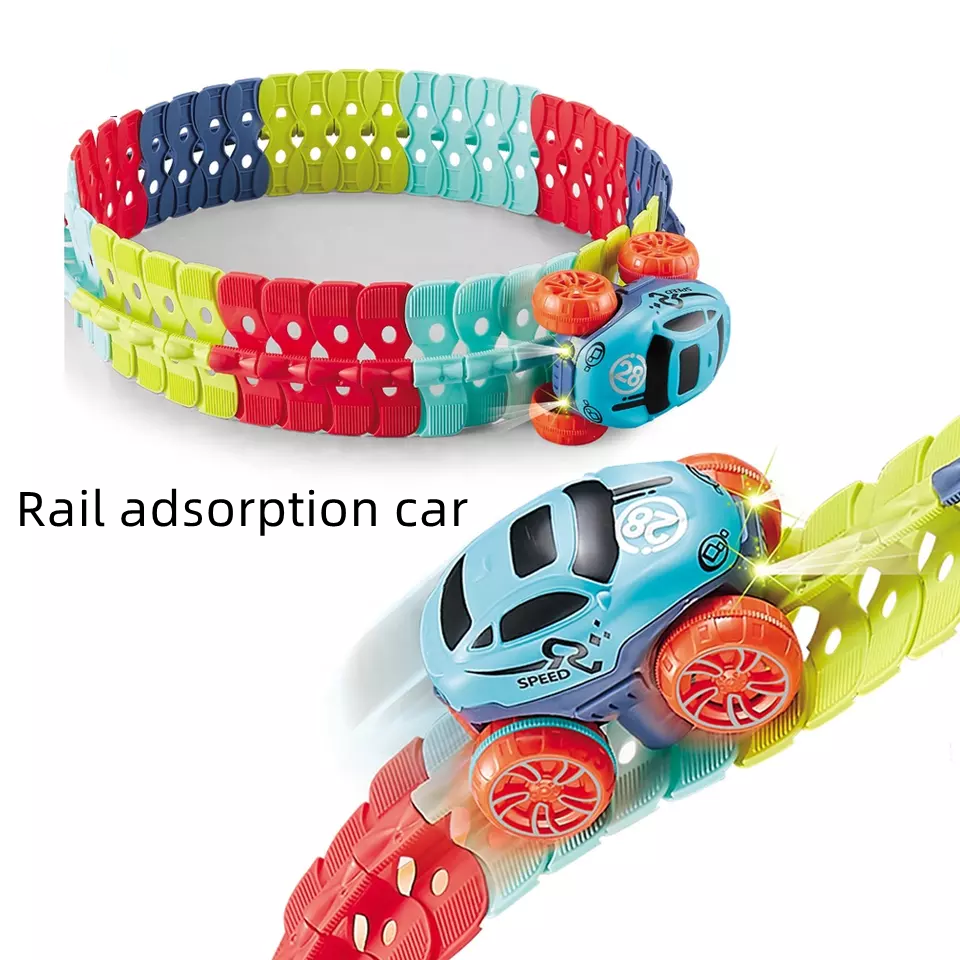 Hot Diy Assembled Flexible Rail Racing Car Electric Zero Gravity Magic Changeable Track Roller Coaster Toy