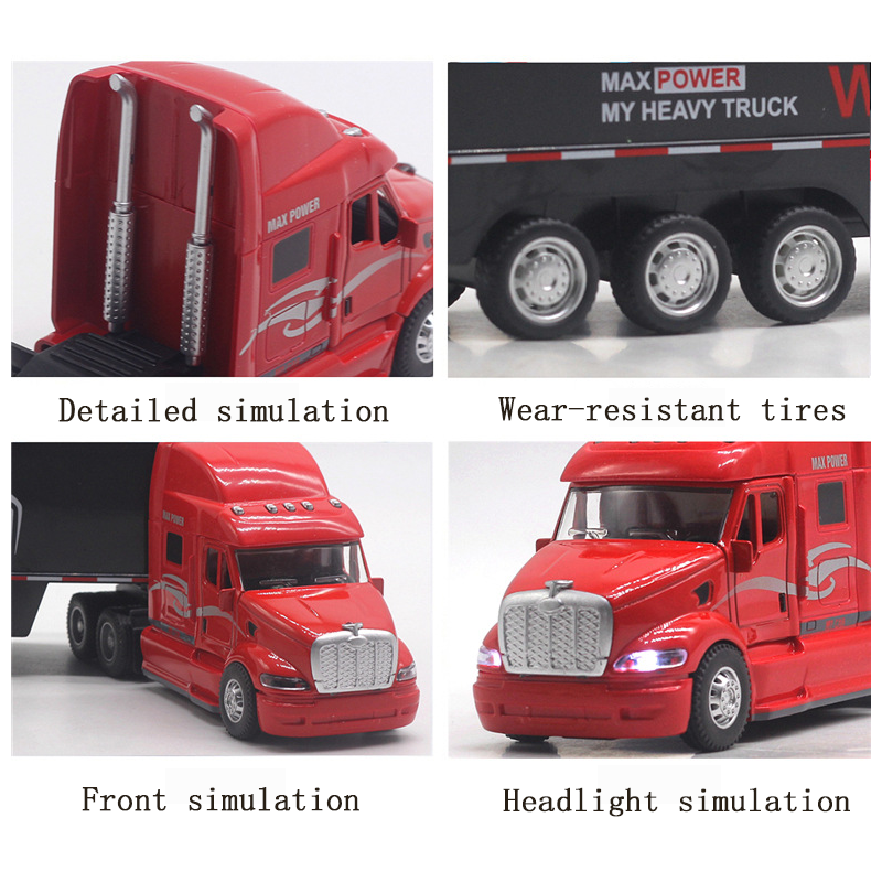 Custom Logo 1/48 1/50 Scale Semi-alloy diecast alloy Transporters model container trucks car truck Model Toy