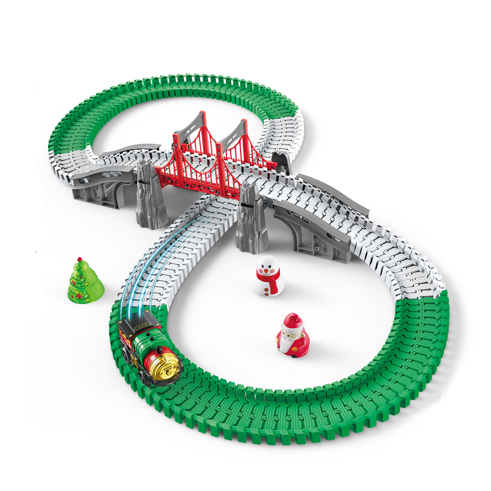 Hot Selling Christmas DIY Rail Car Electric Train Toy Christmas Electric Rail Car Track