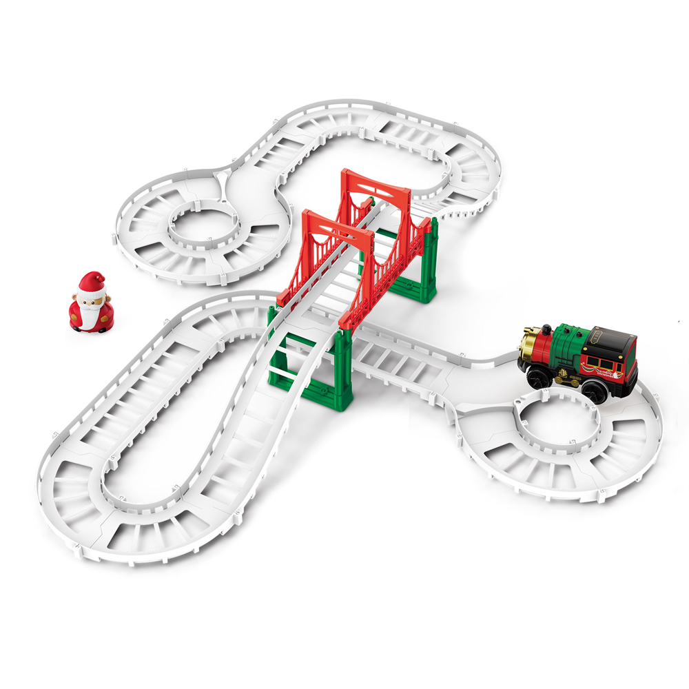 Hot Selling Christmas DIY Rail Car Electric Train Toy Christmas Electric Rail Car Track