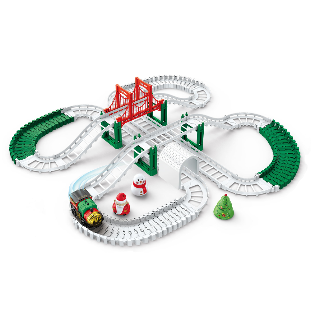 Hot Selling Christmas DIY Rail Car Electric Train Toy Christmas Electric Rail Car Track