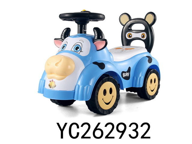 Cute Cow Shape Learning Step Toy Vehicle With Music Lights Baby Four Wheelers Toddler Ride On Car For Baby For Kid