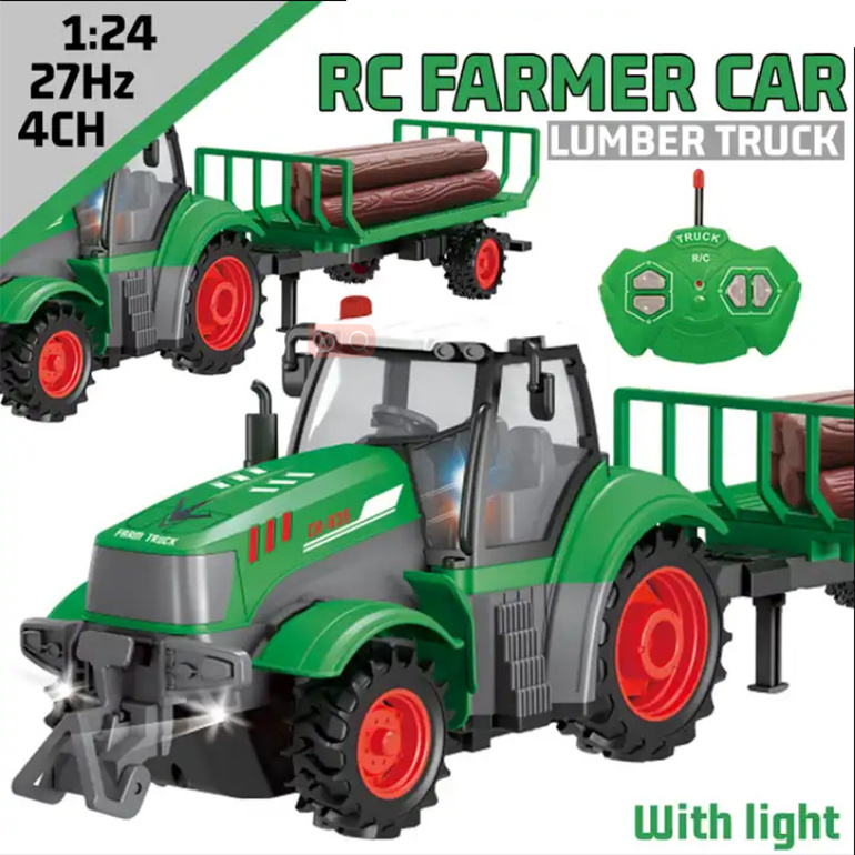 Remote Control  farm trailer  1:24 27HZ 4CH tractor Rc Farmers Car Truck Toy