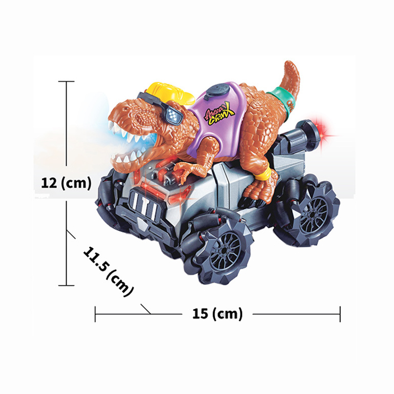 New 2.4Ghz Spinning Stunt Car Dinosaur Vehicle with Light Remote Control Spray Toy Car Drift High-Speed Terrain RC Cars