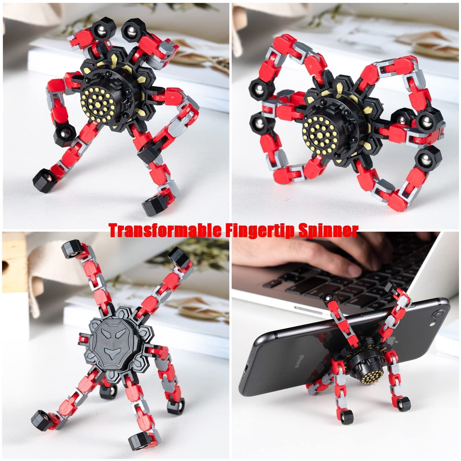 Diy Mechanical Fingertip Spinner Deformable Stress Deformation Fingertip Robot Fingertip Gyro Spinner Fidget Finger Spinner