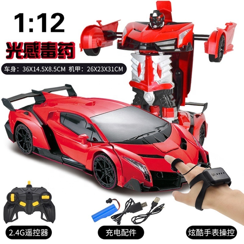 Hot Sale Rc Stunt Car Watch Gesture Transfer Robot 1:12 Transforming Toy Remote Control Toy Rc Cars For Adults With High Speed