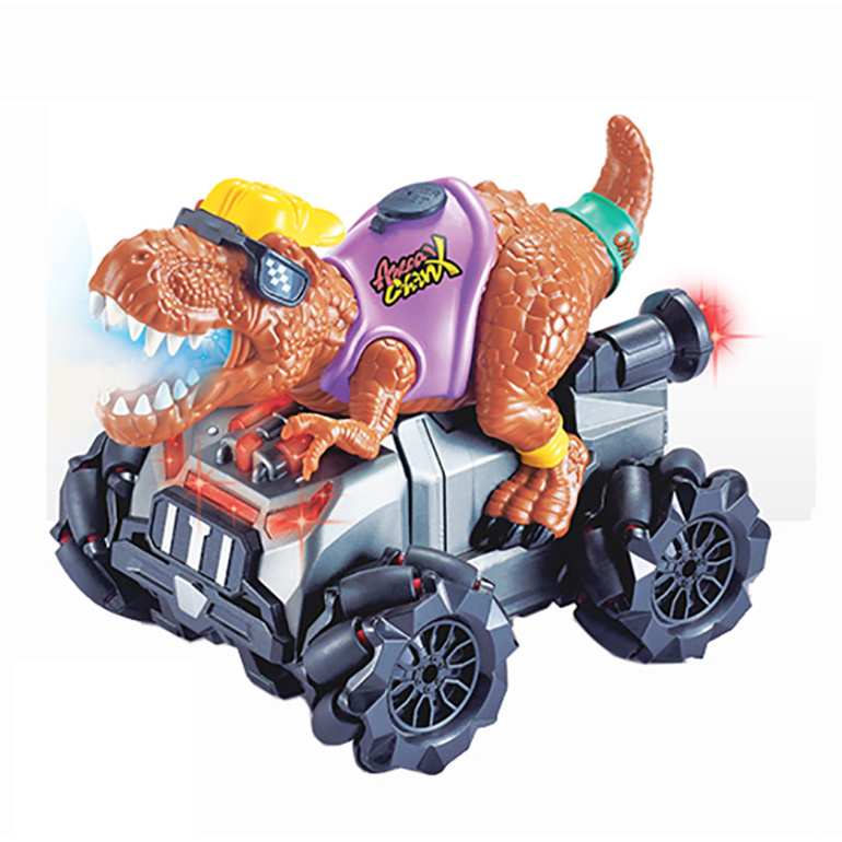 New 2.4Ghz Spinning Stunt Car Dinosaur Vehicle with Light Remote Control Spray Toy Car Drift High-Speed Terrain RC Cars