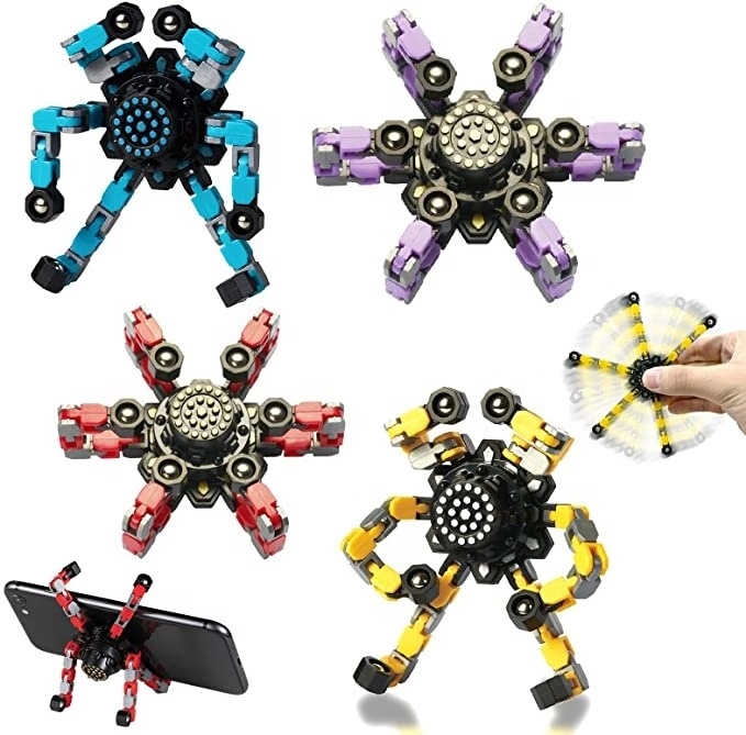 Diy Mechanical Fingertip Spinner Deformable Stress Deformation Fingertip Robot Fingertip Gyro Spinner Fidget Finger Spinner