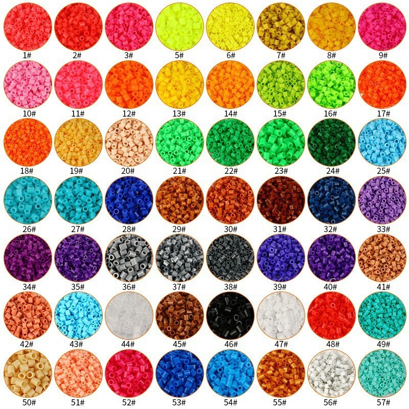 2024 DIY Educational Toys Fuse Beads Craft Kit Kids 5mm 57 Color Choose Colorful Perler Fuse Beads Toys Hama Beads Kit