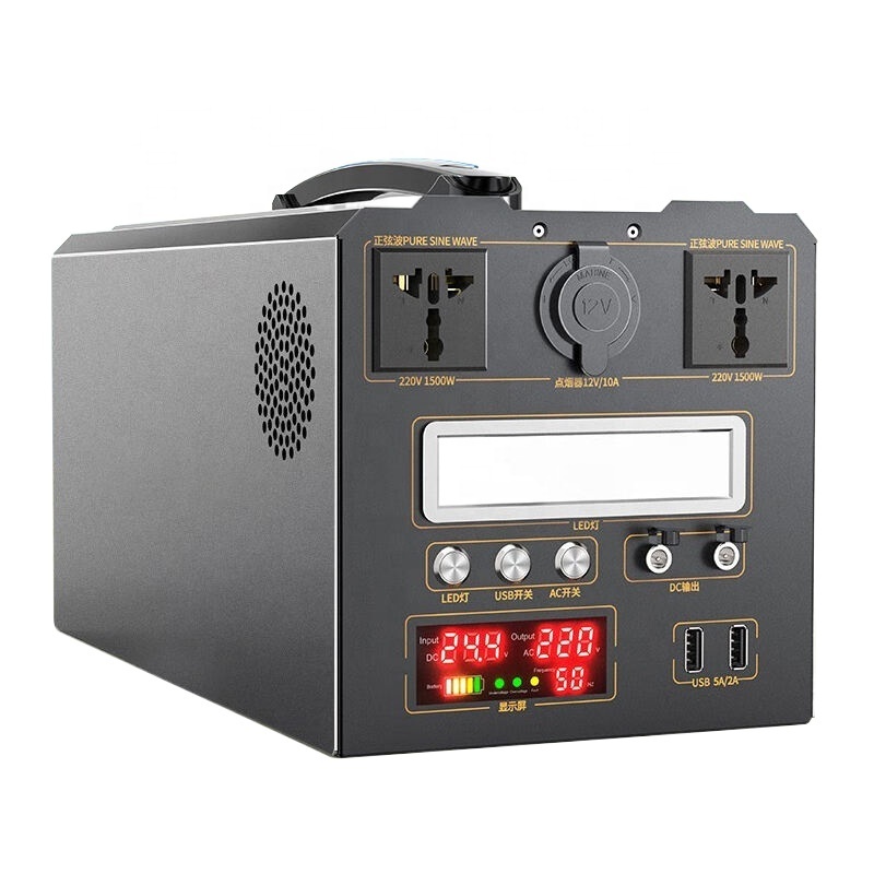 Emergency Power Supply Rechargeable LiFePO4 Battery 1000w Portable Power Station For Home Camping Solar Panel