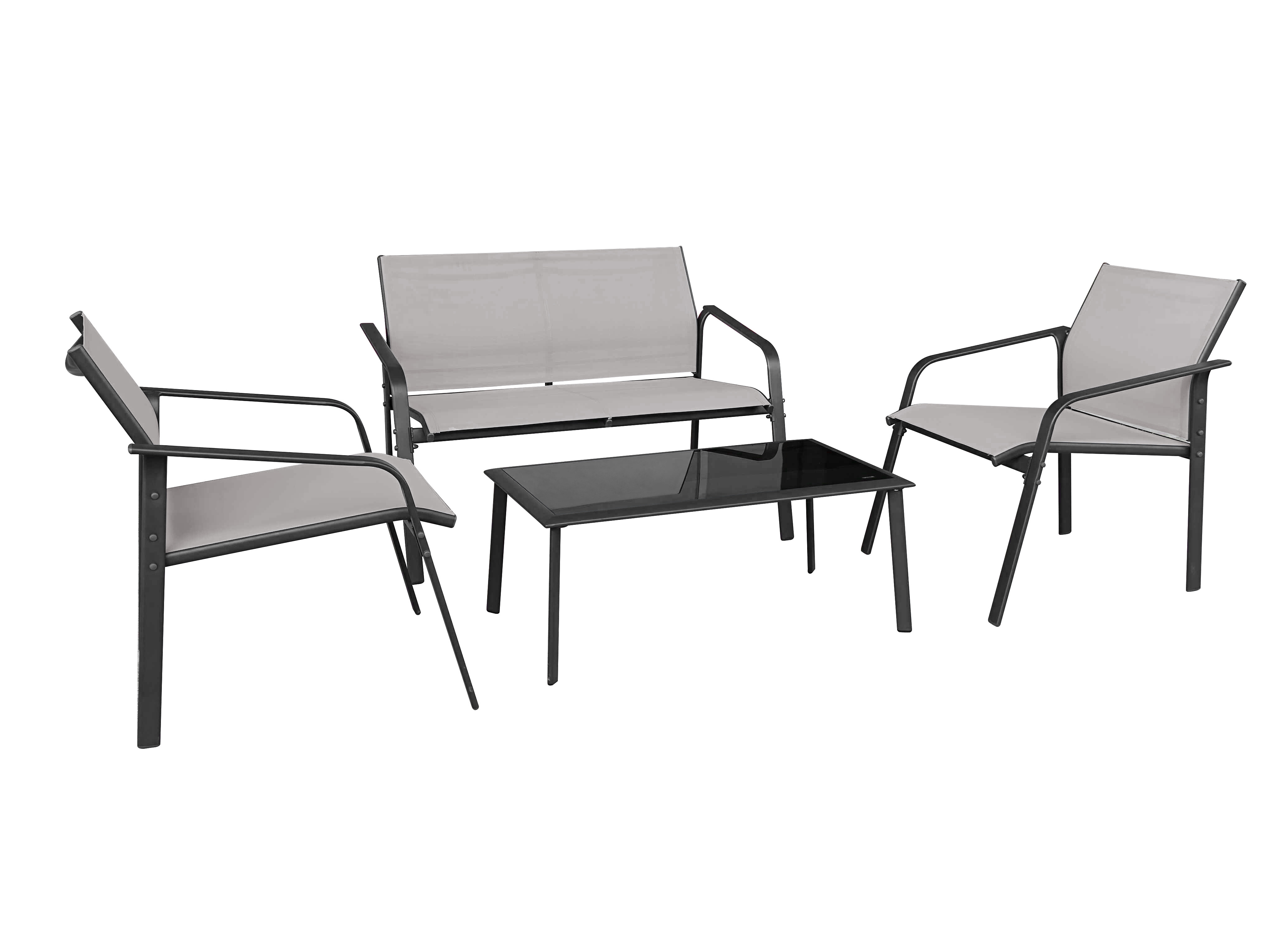 4 Piece Patio Outdoor Conversation Set Sling Furniture for Outdoor Garden Beach Garden Furniture Coversation Set 385 Sets Iron