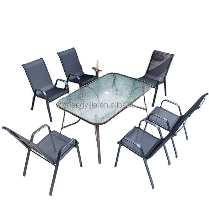 Outdoor Patio Conversation Dining Tables and Chairs Patio Garden Furniture Set Metal Steel Modern 7 Piece Iron 158 Sets Portable