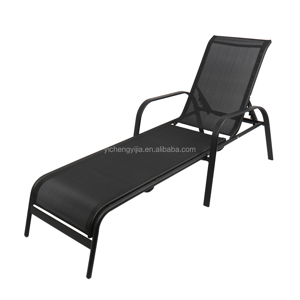 Folding Outdoor Mesh Sling Aluminum Frame Metal Swimming Pool Beach Patio Garden Sun Bed Lounge Chair