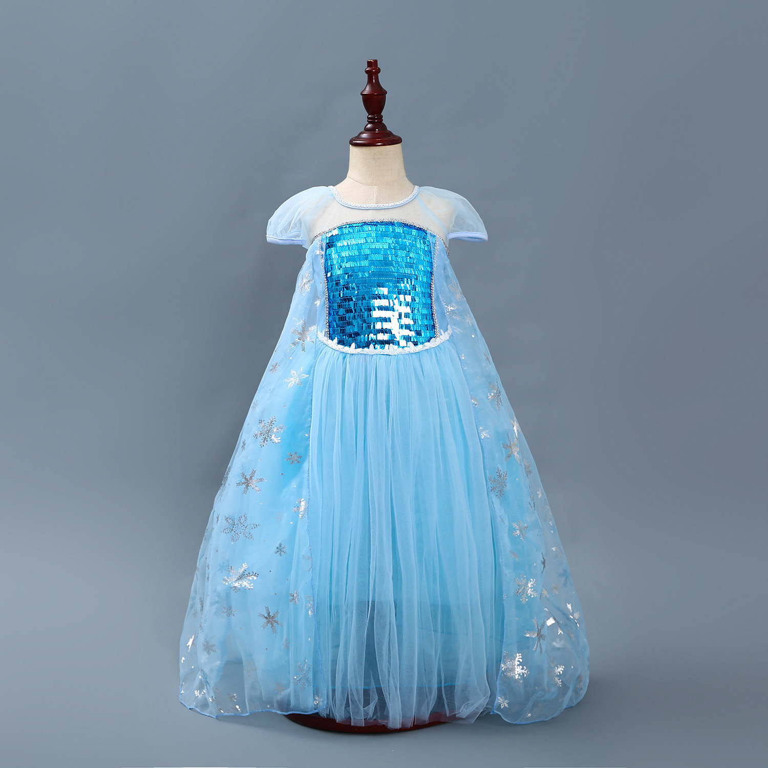 Girls Elsa Princess Elsa Anna Fashion Kids Costume Cosplay Costume Halloween Children Dress With Cape Dress 3-10 Year