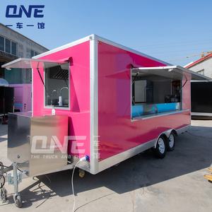 mobile salon food truck pink hot dog stand mobile kitchen ice cream kiosk hot dog cart with grill and deep fryer food trailer