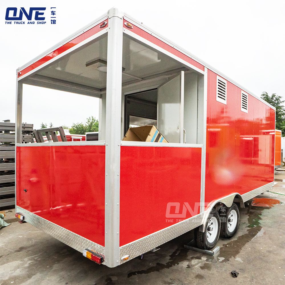 Food trailer mobile kitchen bbq grill food trailer fully equipped remorque pizza oven food truck for sale in usa