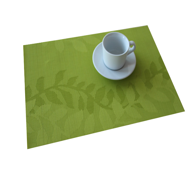 Woven Placemats High Quality Leaf Shaped Handmade Tablemats Placemat Wholesale Plastic Leaf Pvc Material Vinyl Green Table Mat