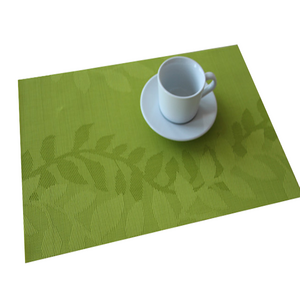 Woven Placemats High Quality Leaf Shaped Handmade Tablemats Placemat Wholesale Plastic Leaf Pvc Material Vinyl Green Table Mat