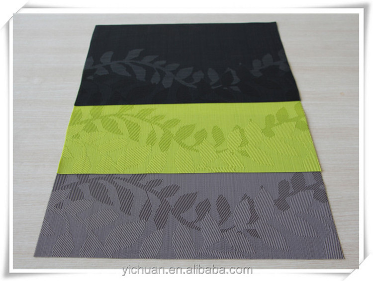 Woven Placemats High Quality Leaf Shaped Handmade Tablemats Placemat Wholesale Plastic Leaf Pvc Material Vinyl Green Table Mat