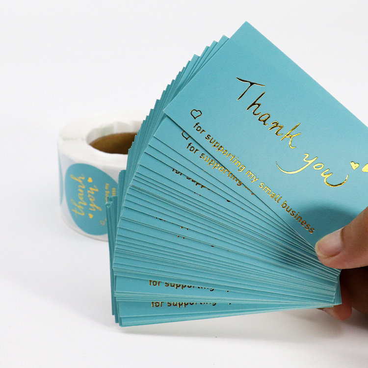 Custom Colorful Paper Thank You Card Thank You Stickers and Cards for Small Business