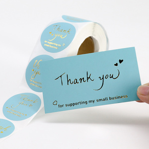 Custom Colorful Paper Thank You Card Thank You Stickers and Cards for Small Business