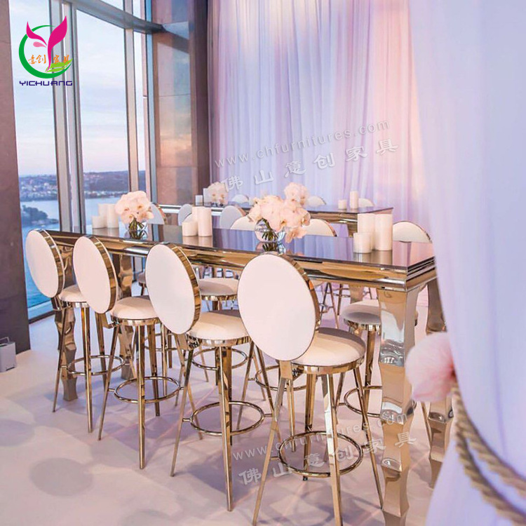 Nice design wedding white leather heavy people bar stool chrome gold stools bar chairs