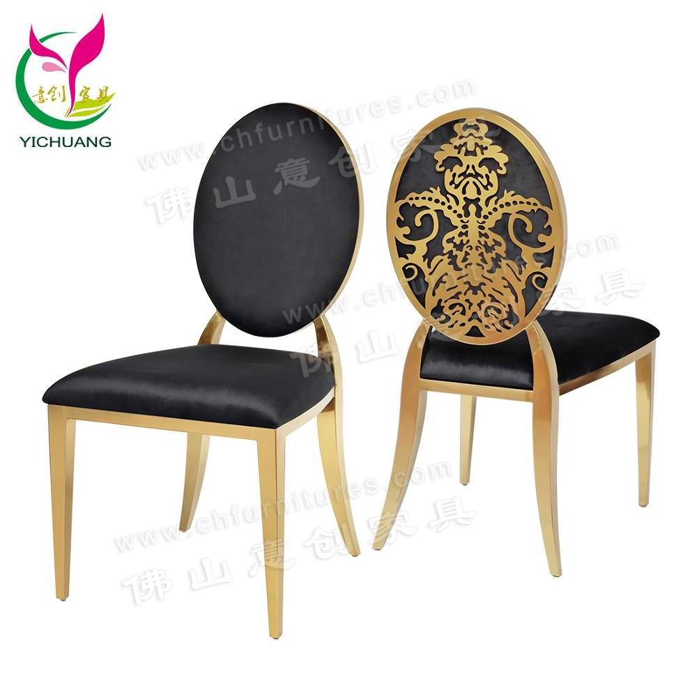 Gold high quality accent chair black and white hotel luxury velvet outdoor banquet wedding chairs