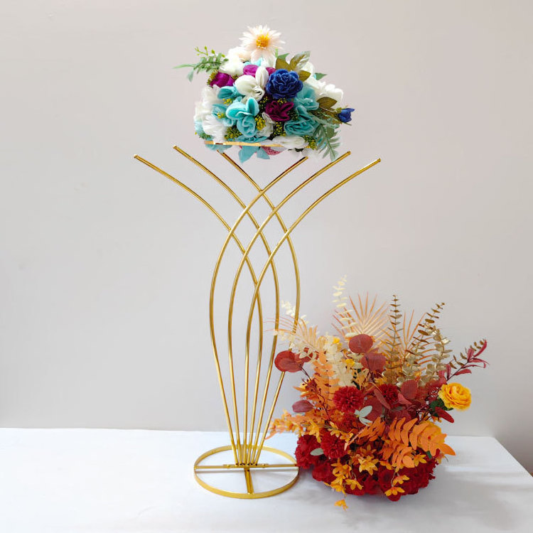 YC-CP114 Luxury tall metal gold flower balls centerpieces for wedding decoration