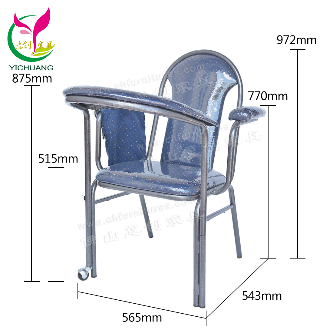 Wholesale  durable  stacking blue fabric metal Muslim mosque  floor prayer church chair