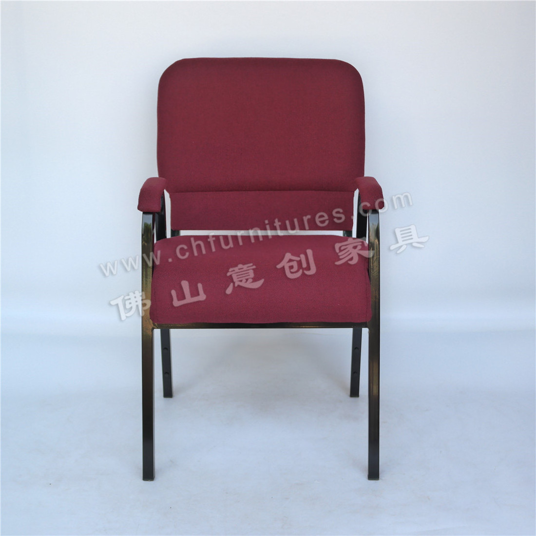 Yichuang Furniture High Quality Pew Interlocking Blue Upholstery Arm Chairs For Church