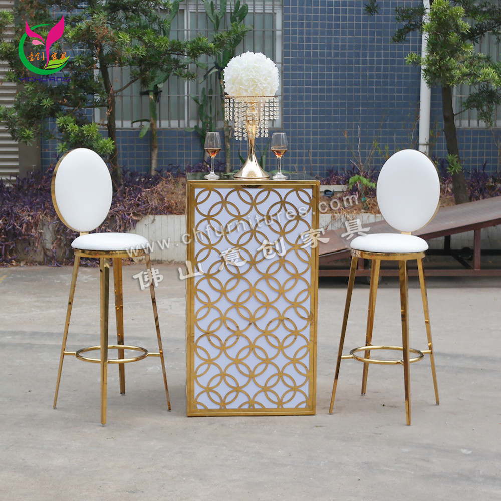 Nice design wedding white leather heavy people bar stool chrome gold stools bar chairs