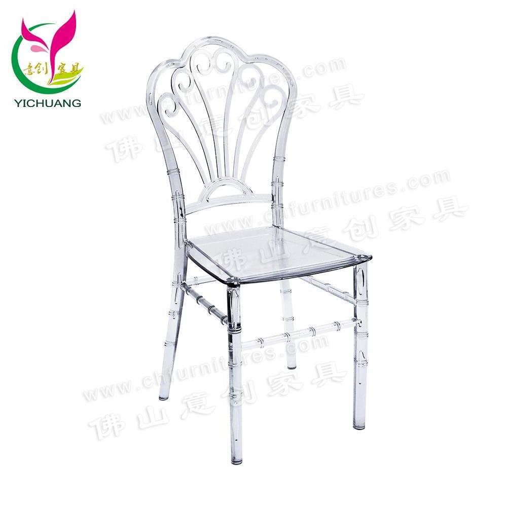 Royal design wholesale plastic clear transparent throne wedding chair used, Napoleon ice chair