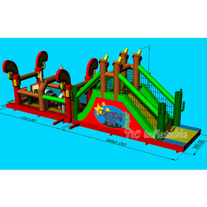 Cowboy Run Wild West Inflatable Combo Obstacles Fun Party Rentals Large Blow Up Obstacle Course for Team Event